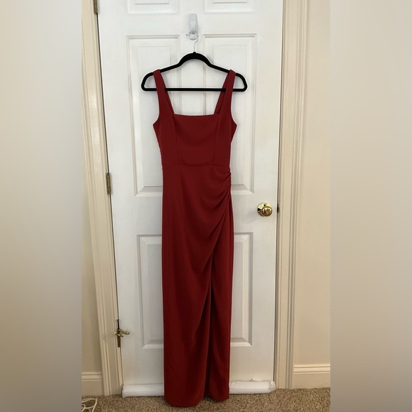 Lulu's Disposition Rust Ruched Maxi Dress - Picture 5 of 9